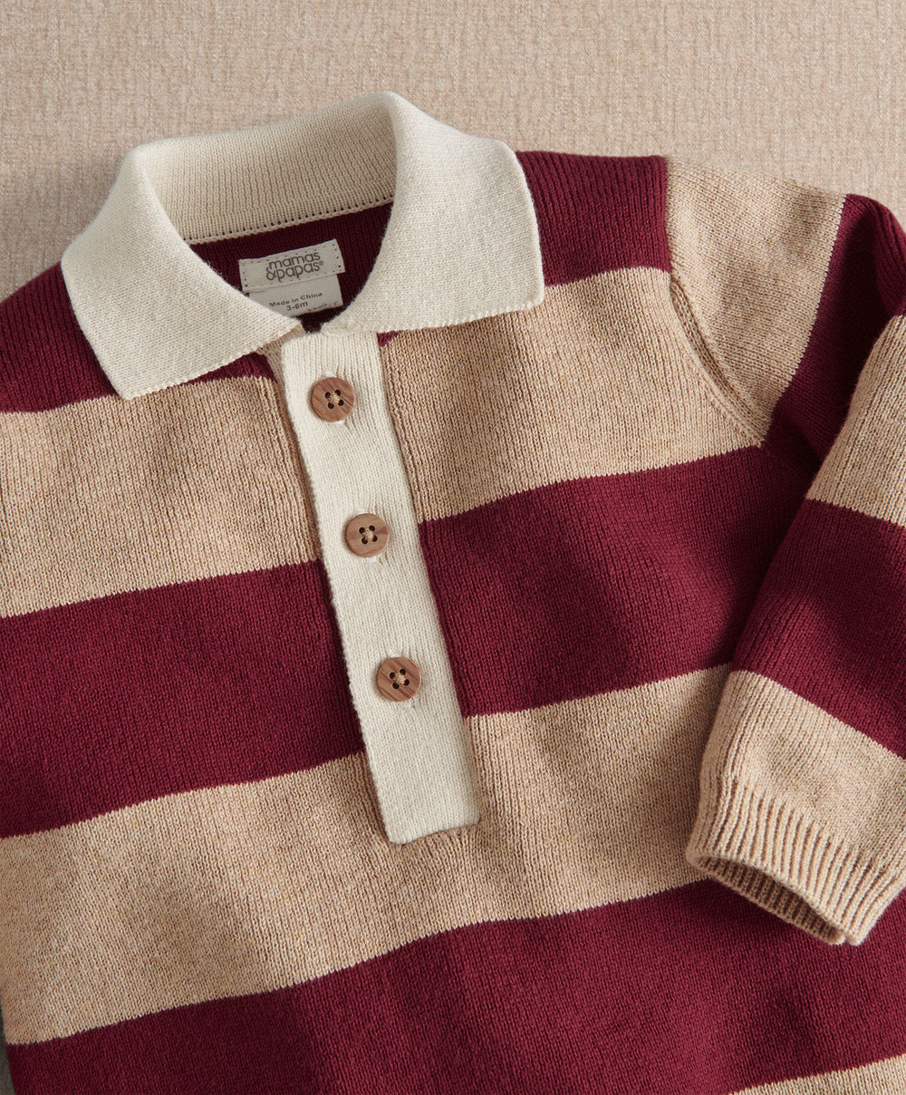 Mamas &amp; Papas Tops &amp; Shirts Rugby Stripe Knit Top