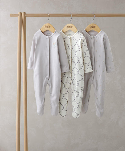 Mamas & Papas Trellis Print Sleepsuites (Set of 3)
