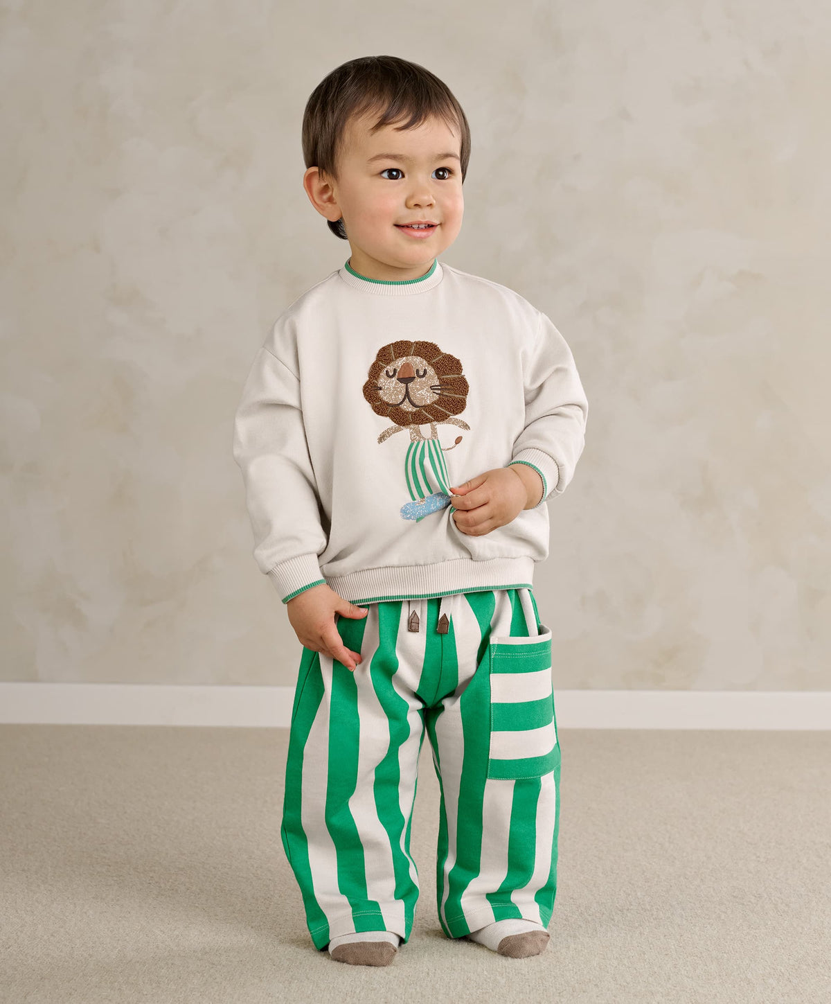 Mamas & Papas Trousers & Leggings Green Stripe Trouser