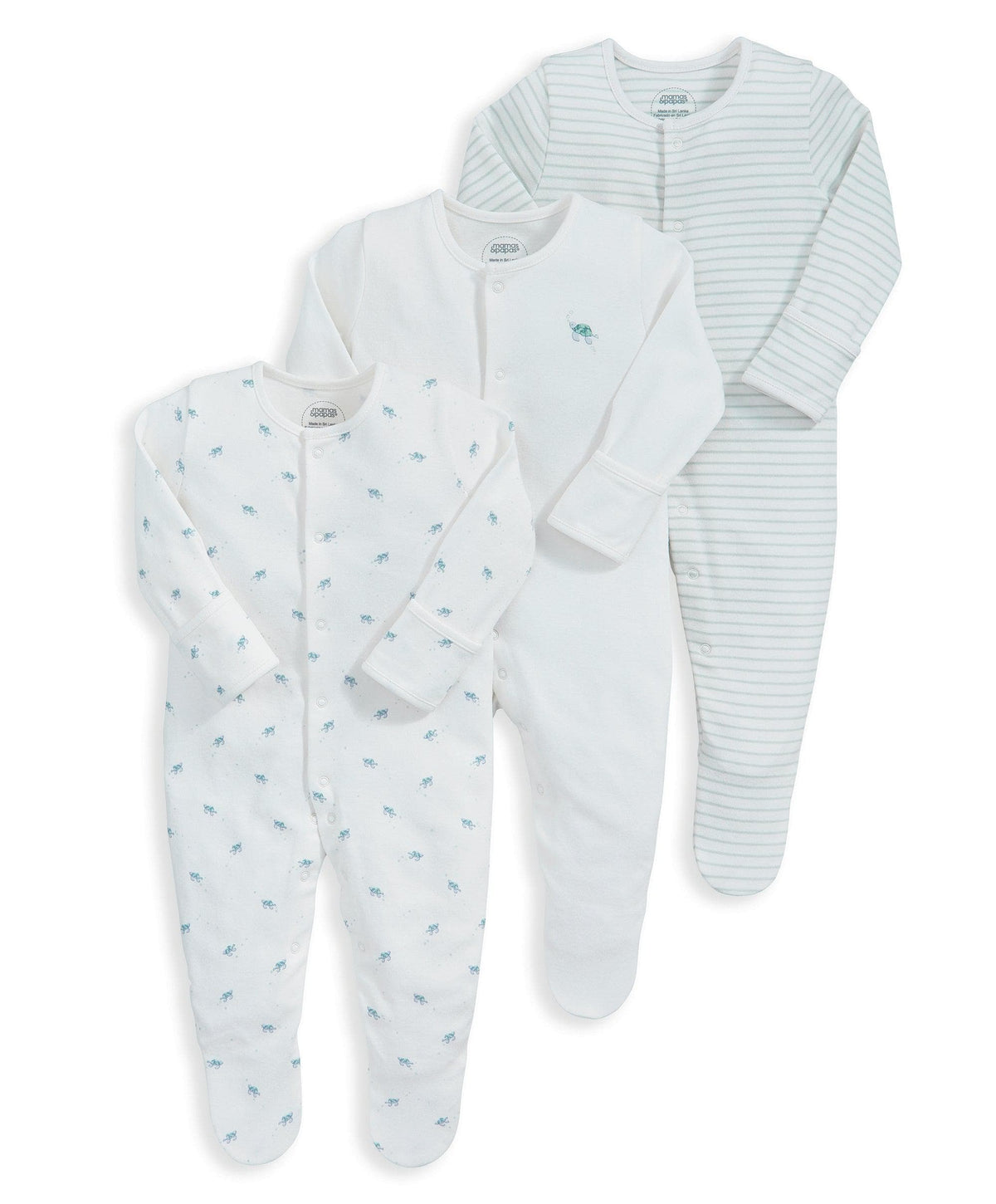 Turtle Sleepsuits (Set of 3) Mamas & Papas UK