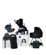 Mamas & Papas Vardo Complete Pushchair Bundle with Cybex Cloud T+ i-Size Rotating Baby Car Seat & Base (9 Pieces) - Noir