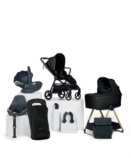 Mamas & Papas Vardo Complete Pushchair Bundle with Cybex Cloud T i-Size Rotating Baby Car Seat & Base (9 Pieces) - Noir