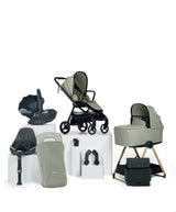 Mamas & Papas Vardo Complete Pushchair Bundle with Cybex Cloud T+ i-Size Rotating Baby Car Seat & Base (9 Pieces) - Sage