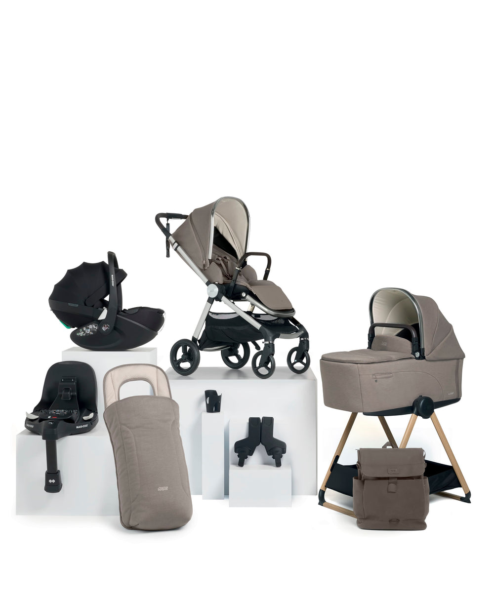 Mamas &amp; Papas Vardo Complete Pushchair Bundle with Maxi-Cosi Pebble 360 Pro² Car Seat &amp; Base (9 Pieces) - Heritage