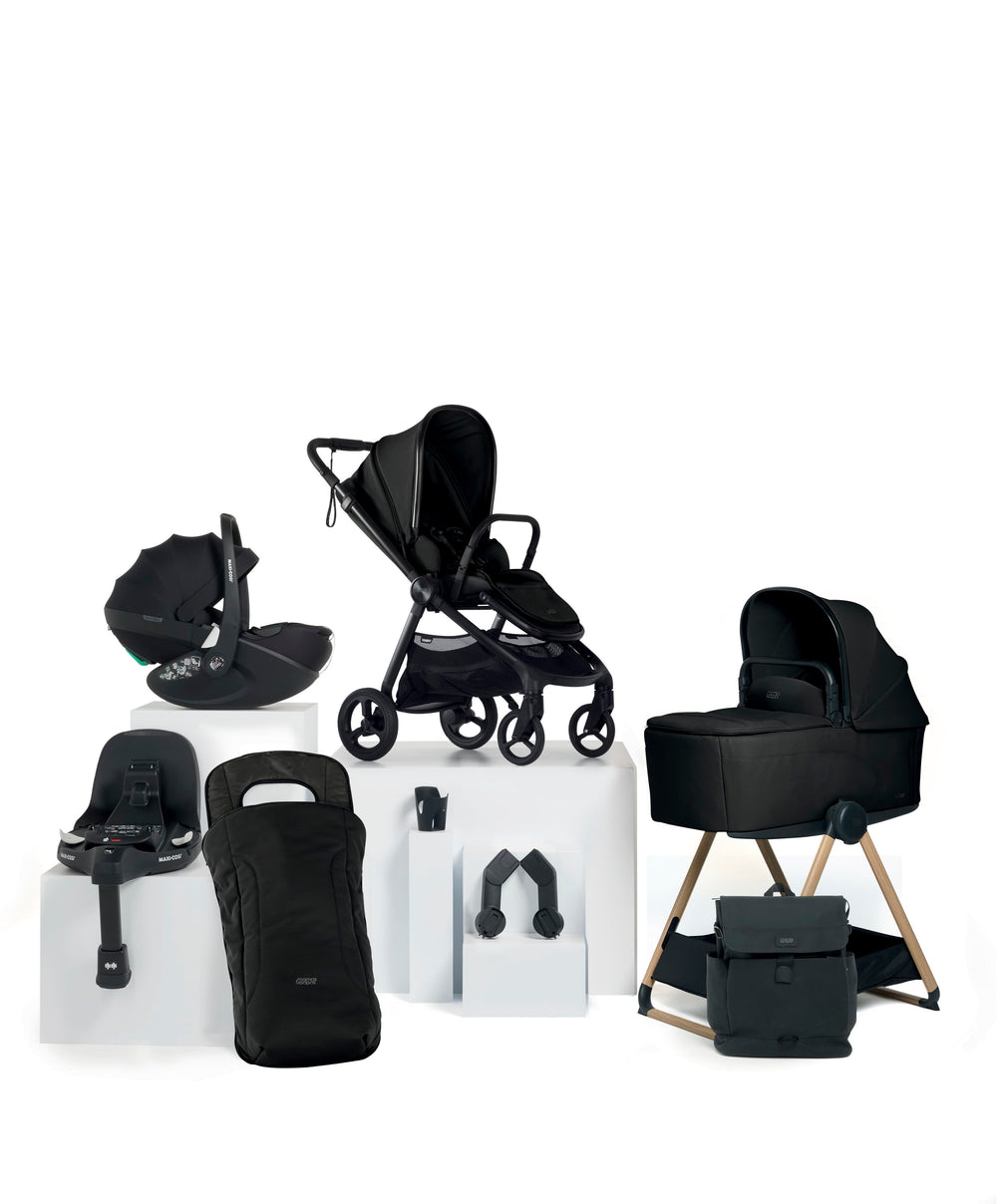 Mamas &amp; Papas Vardo Complete Pushchair Bundle with Maxi-Cosi Pebble 360 Pro² Car Seat &amp; Base (9 Pieces) - Noir