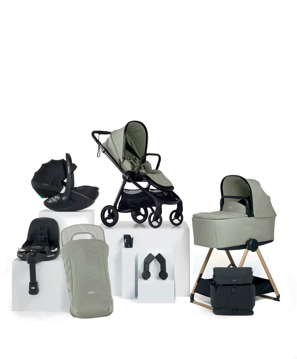 Mamas &amp; Papas Vardo Complete Pushchair Bundle with Maxi-Cosi Pebble 360 Pro² Car Seat &amp; Base (9 Pieces) - Sage