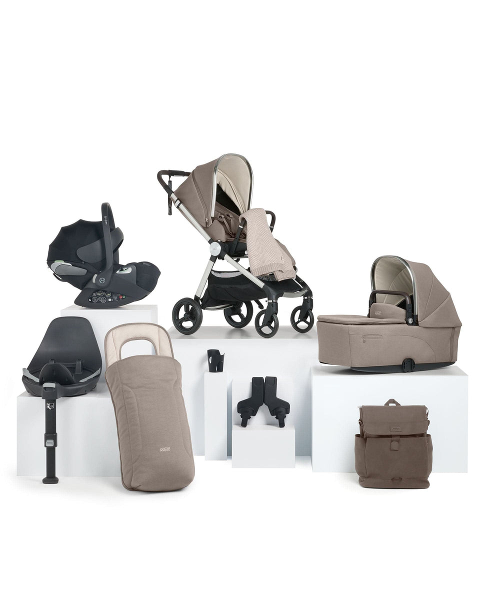 Mamas &amp; Papas Vardo Pushchair Bundle with Cybex Cloud T+ Car Seat (9 Pieces) - Heritage