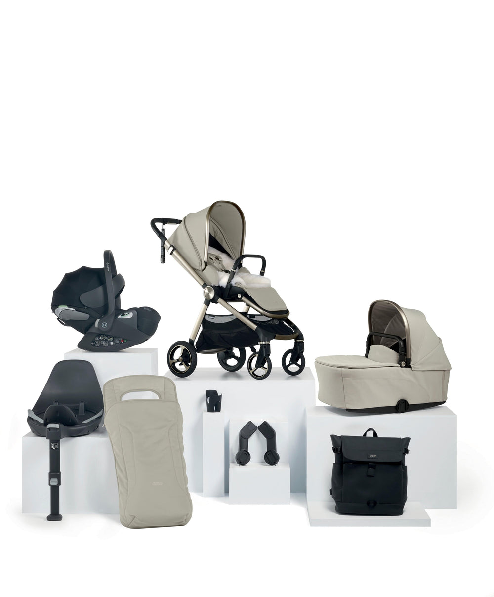 Mamas &amp; Papas Vardo Pushchair Bundle with Cybex Cloud T+ Car Seat &amp; Base (9 Pieces) - Shell