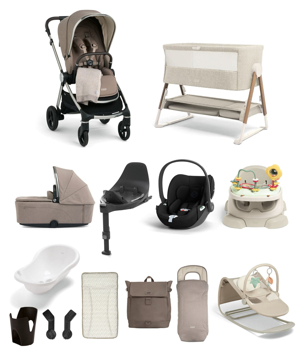 Mamas &amp; Papas Vardo Pushchair Ultimate Newborn Bundle with Cybex Cloud T (14 Pieces) - Heritage