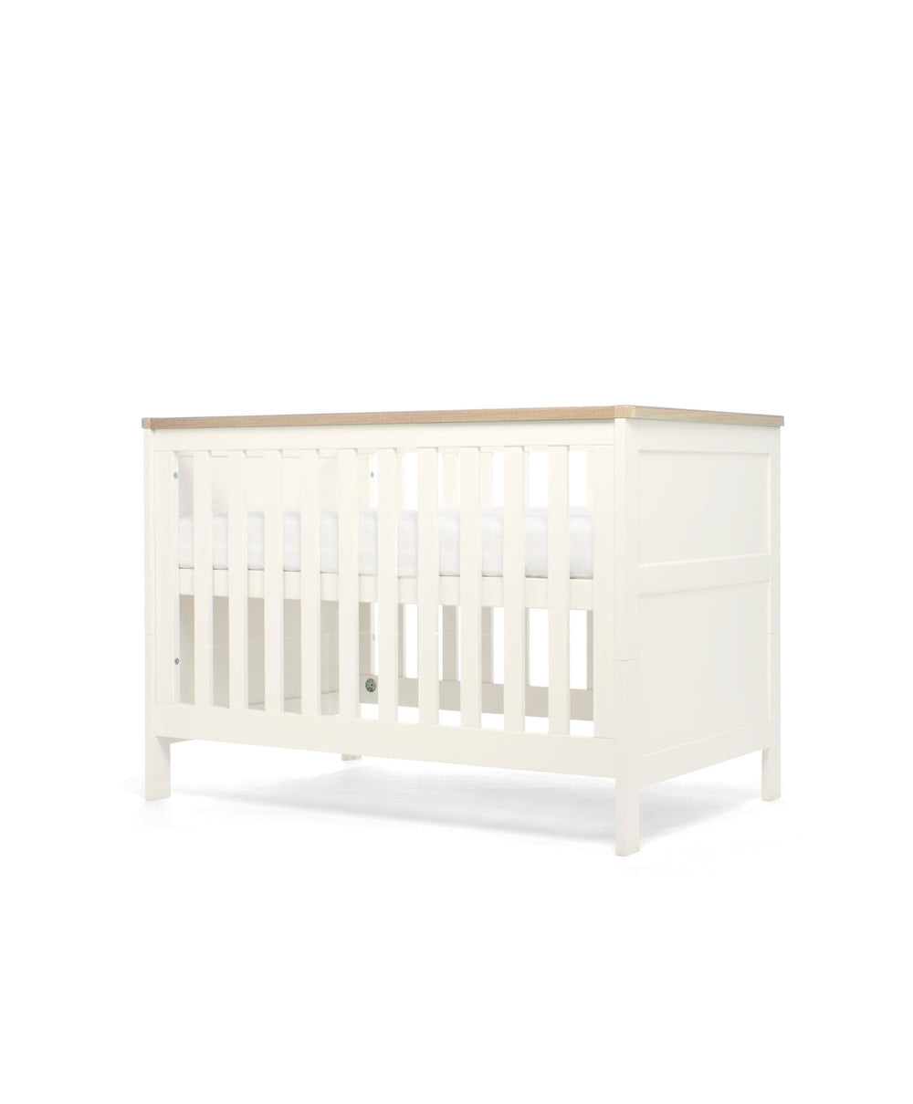 Mamas &amp; Papas Wedmore 2 Piece Small Cotbed Set with Dresser Changer - White/Oak
