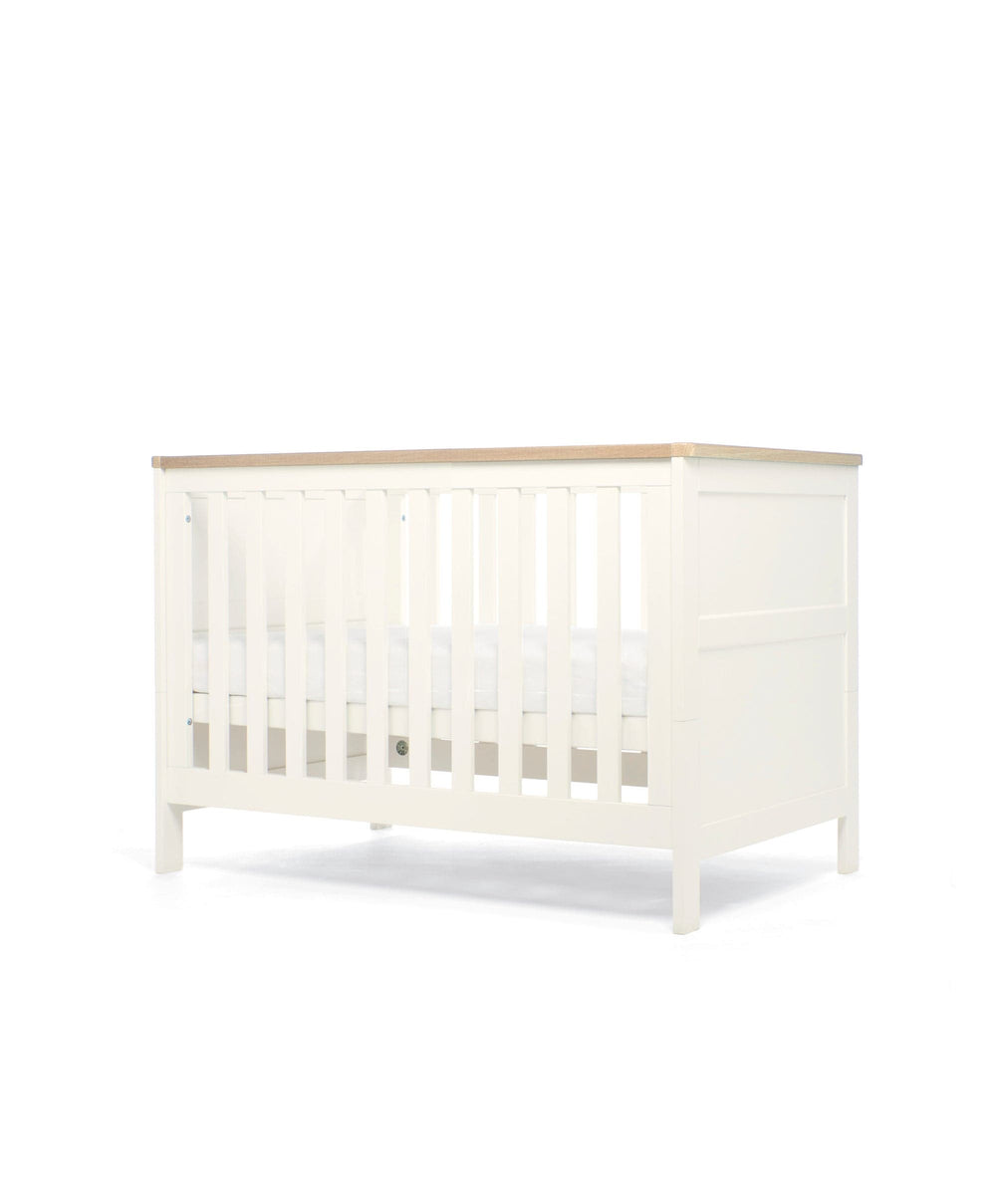 Mamas &amp; Papas Wedmore 2 Piece Small Cotbed Set with Dresser Changer - White/Oak