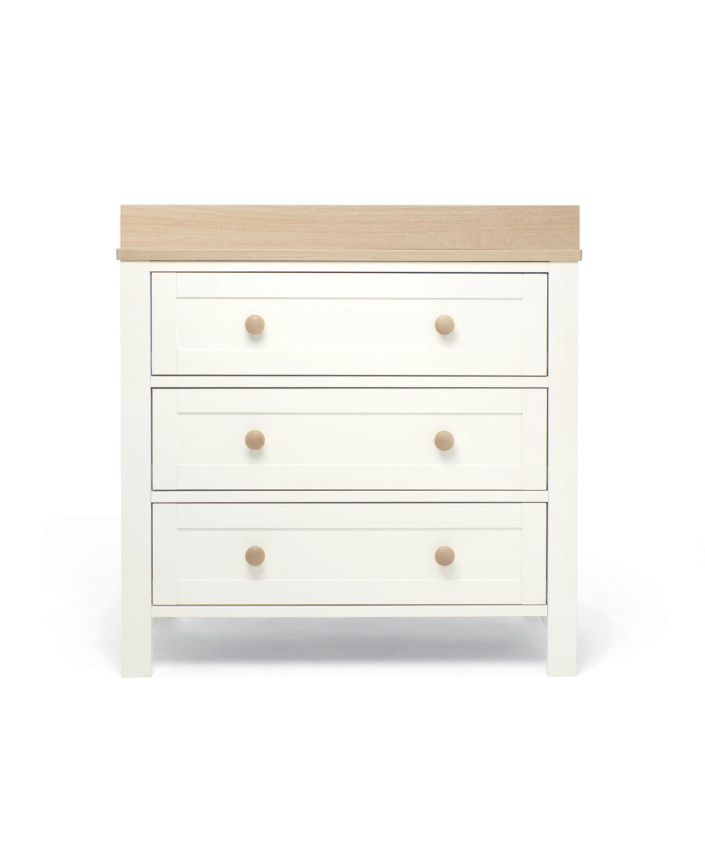 Mamas &amp; Papas Wedmore 2 Piece Small Cotbed Set with Dresser Changer - White/Oak