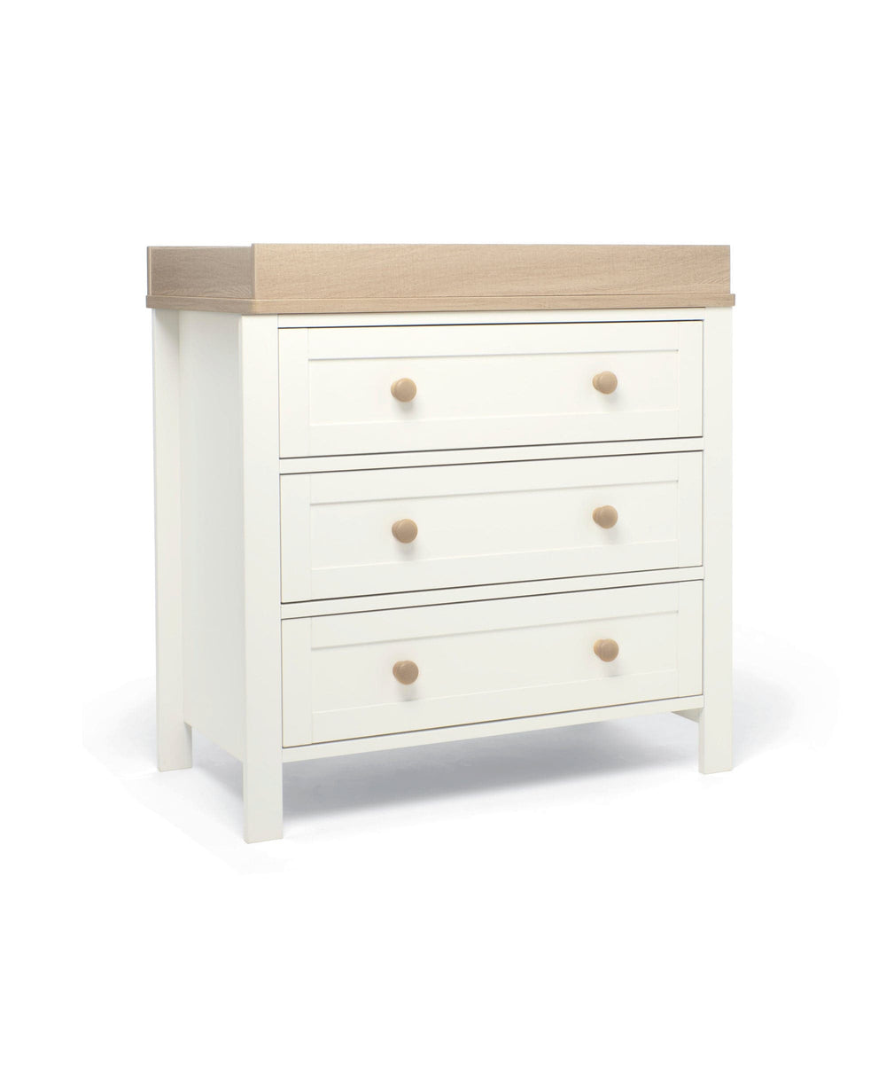 Mamas &amp; Papas Wedmore 2 Piece Small Cotbed Set with Dresser Changer - White/Oak