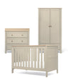 Mamas & Papas Wedmore 3 Piece Small Cotbed Range With Dresser Changer & Wardrobe - Cashmere/Oak