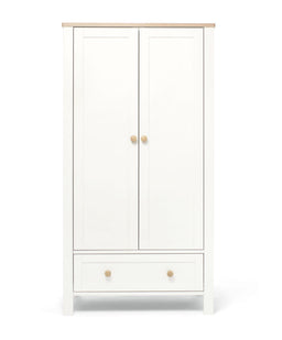 Mamas & Papas Wedmore 3 Piece Small Cotbed Range with Dresser Changer & Wardrobe - White/Oak