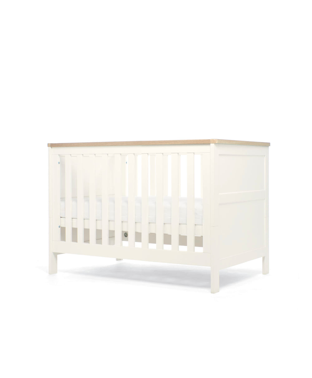 Mamas &amp; Papas Wedmore 3 Piece Small Cotbed Range with Dresser Changer &amp; Wardrobe - White/Oak
