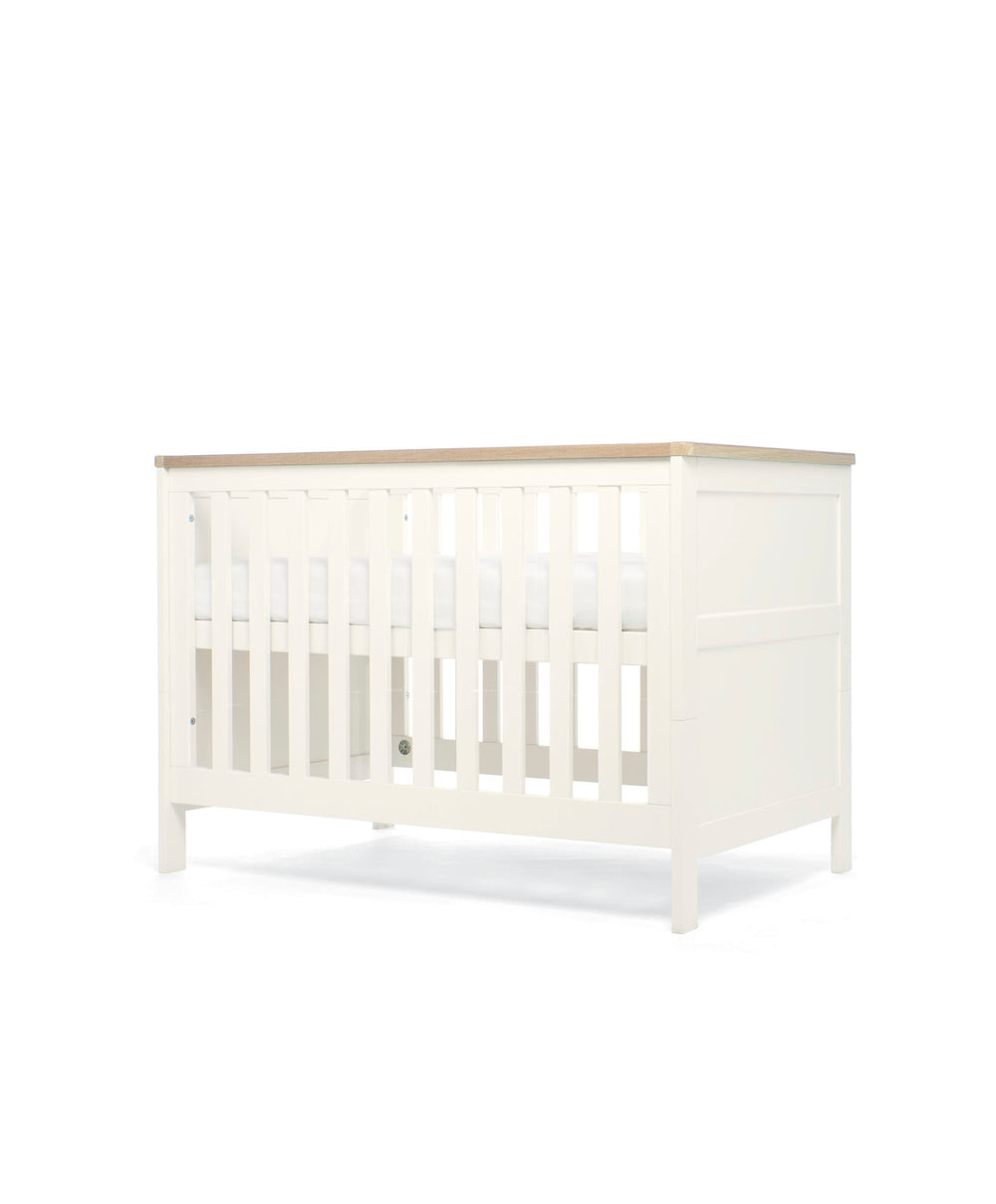 Mamas &amp; Papas Wedmore 3 Piece Small Cotbed Range with Dresser Changer &amp; Wardrobe - White/Oak