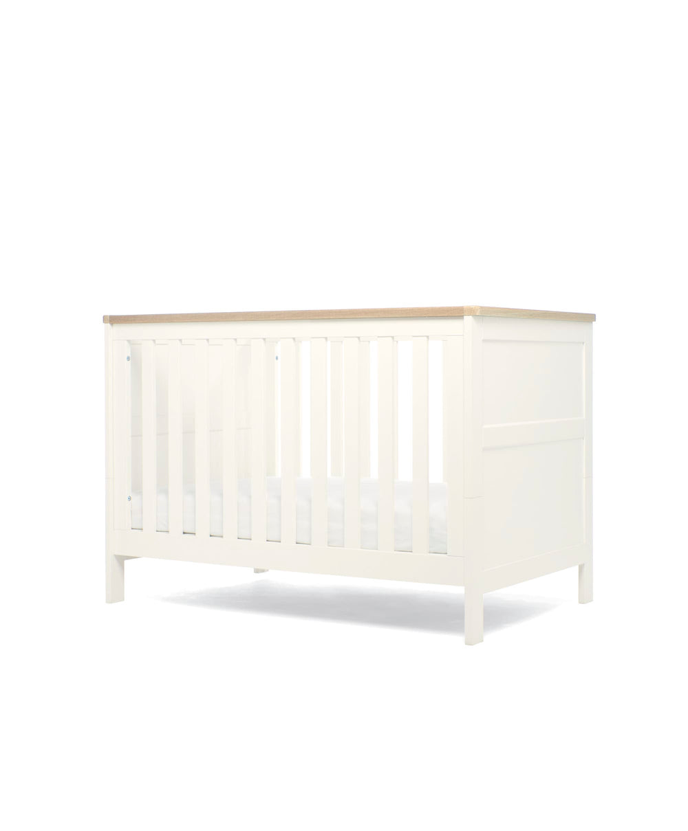 Mamas &amp; Papas Wedmore 3 Piece Small Cotbed Range with Dresser Changer &amp; Wardrobe - White/Oak