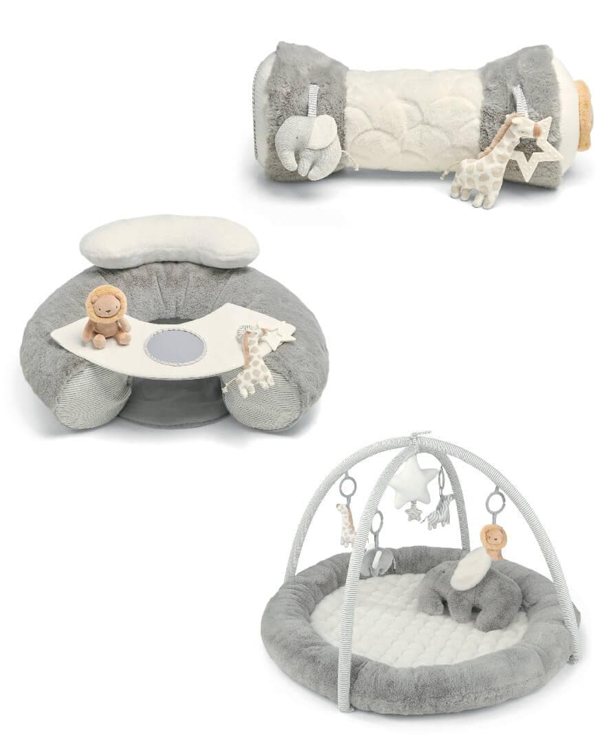 Welcome to the World Elephant Playmat Bundle - Grey
