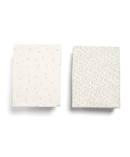 Mamas & Papas Welcome to the World Seedling Cotbed Fitted Sheets (2 pack) - Seed/Leaf