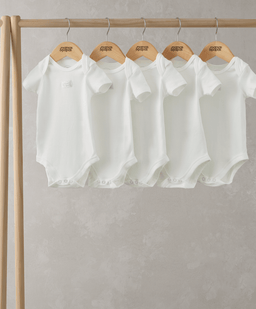 Mamas & Papas White Shortsleeved Bodysuits (5 Pack)