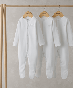 Mamas & Papas White Sleepsuits (Pack of 3)