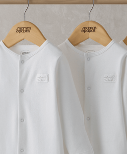 Mamas & Papas White Sleepsuits (Pack of 3)