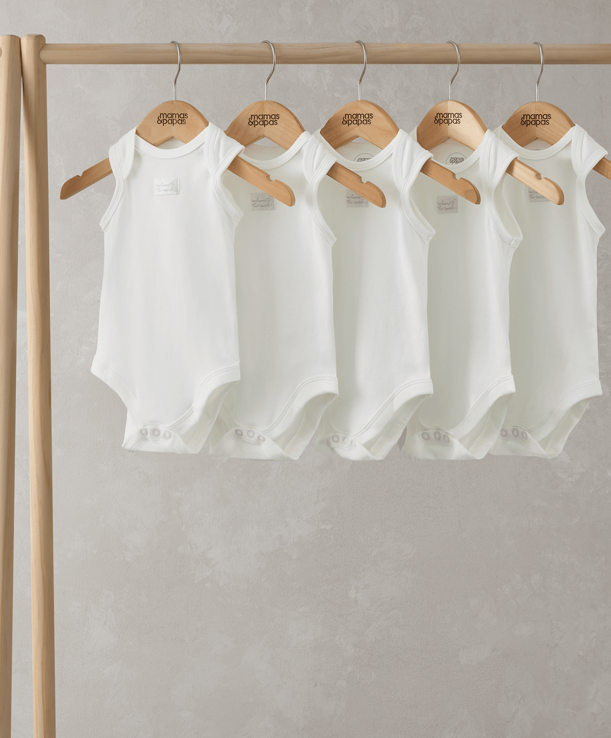 Mamas & Papas White Sleeveless Bodysuits (5 Pack)