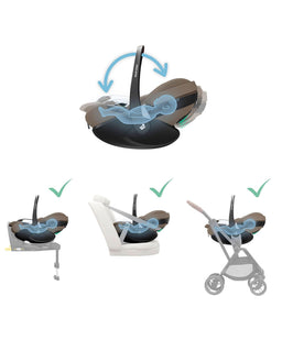 Maxi Cosi Baby Car Seats Maxi-Cosi Pebble 360 Pro&sup2; - Twillic Truffle