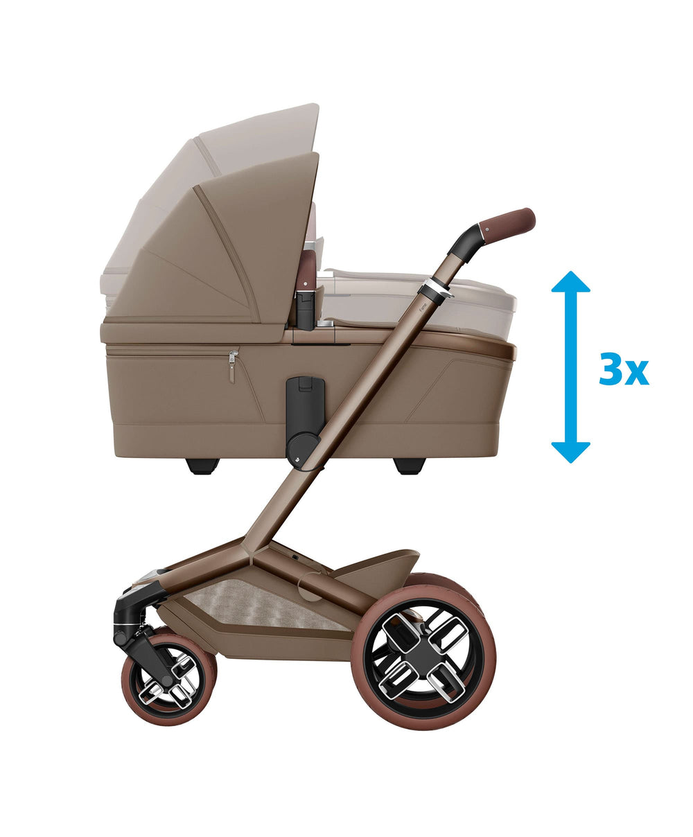 Maxi Cosi Maxi-Cosi Fame Pushchair &amp; Carrycot with Coral Slide Pro Car Seat - Oak Truffle