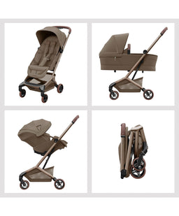 Maxi Cosi Pushchairs Maxi-Cosi Fame Cabin Pushchair Bundle with Maxi-Cosi Coral Slide Pro Car Seat & Base (4 Pieces) -Truffle