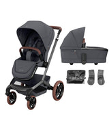 Maxi Cosi Pushchairs Maxi-Cosi Fame Pushchair & Carrycot - Graphite with Brown Wheels