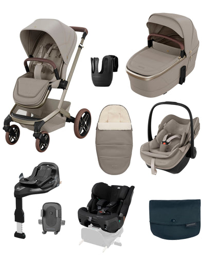 Maxi Cosi Pushchairs Maxi-Cosi Fame Ultimate Pushchair Bundle with Maxi-Cosi Pebble Pro & Maxi-Cosi Pearl XL Slide Pro Car Seat (10 Pieces) - Sapphire Sand