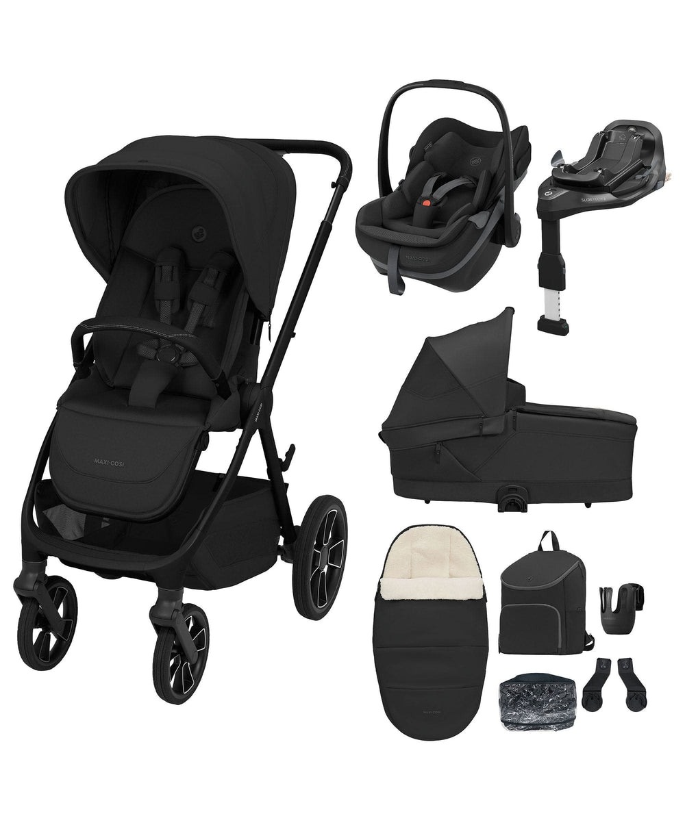 Maxi Cosi Pushchairs Maxi-Cosi Oxford+ Complete Pushchair Bundle with Maxi-Cosi Pebble Slide Pro Car Seat &amp; Base - Onyx Black