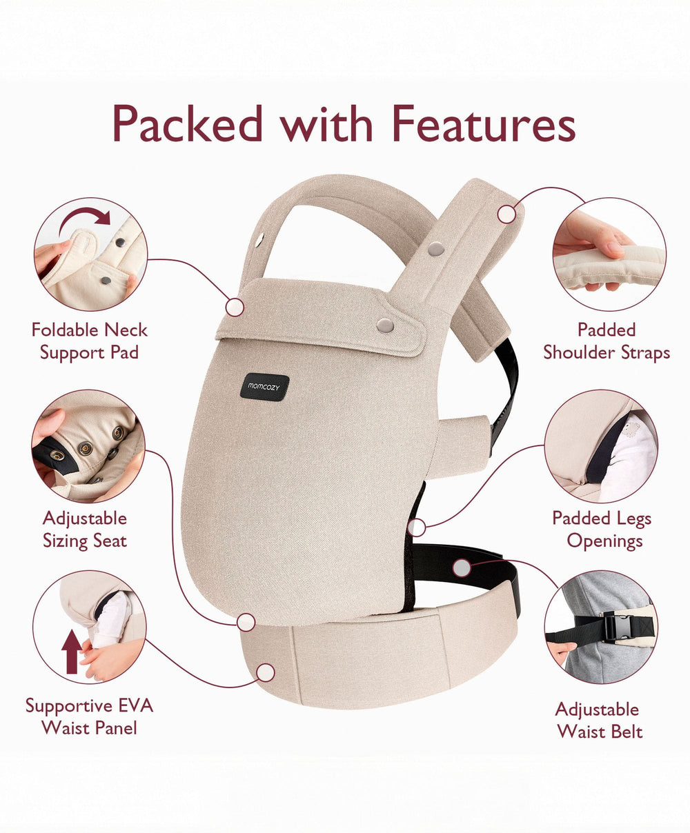 Momcozy Baby Carriers Momcozy Baby Carrier 3M+ Cotton - Khaki