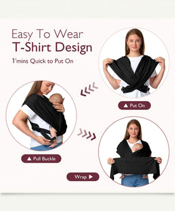 Momcozy Baby Carriers Momcozy Baby Wrap Baby Carrier - Black