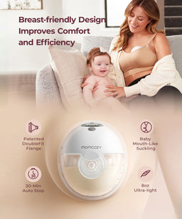 Momcozy Breastfeeding Momcozy M5 Smart Wearable Double Electric Breast Pump - Grey