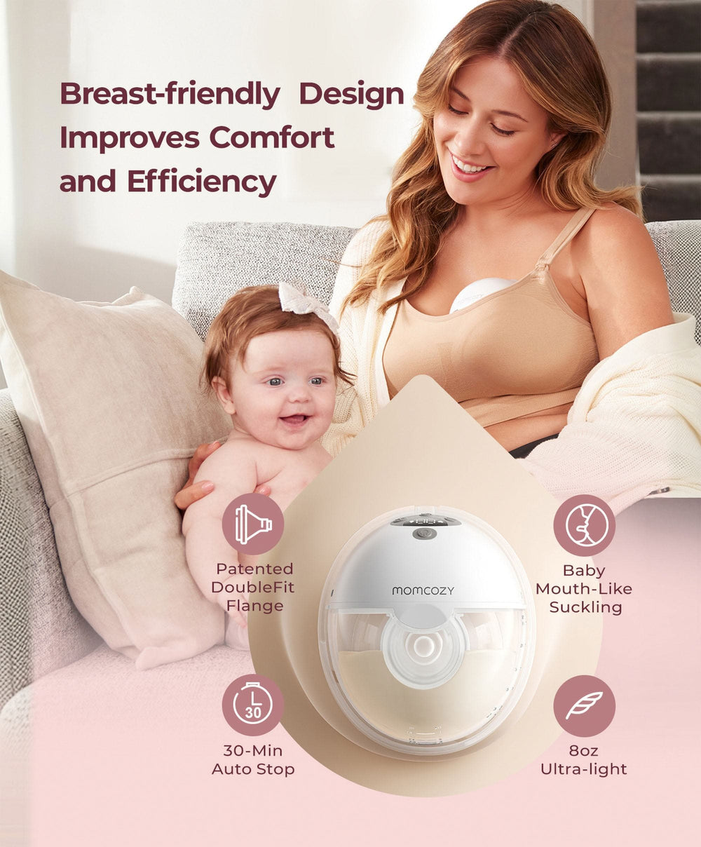 Momcozy Breastfeeding Momcozy M5 Smart Wearable Double Electric Breast Pump - Grey