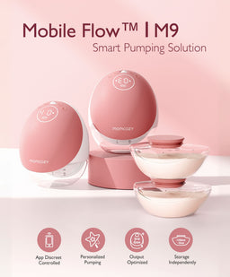 Momcozy Breastfeeding Momcozy M9 Single Breast Pump - White/Pink