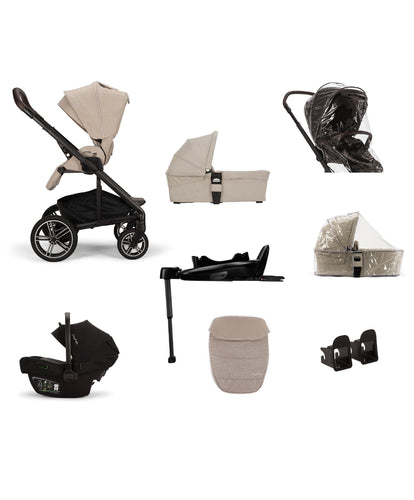 Nuna Pushchairs Nuna Mixx Next Pushchair 5 Piece Travel Bundle with PIPA Next Car Seat & Base - Biscotti