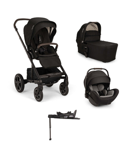 Nuna Pushchairs Nuna MIXX Next Pushchair Bundle with ARRA Flex Car Seat & BASE Curv Base - Caviar