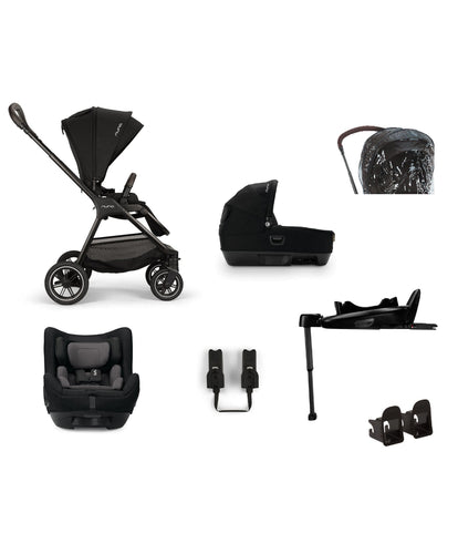 Nuna Pushchairs Nuna Triv Next Pushchair 4 Piece Travel Bundle with TODL Next Car Seat & Base - Caviar