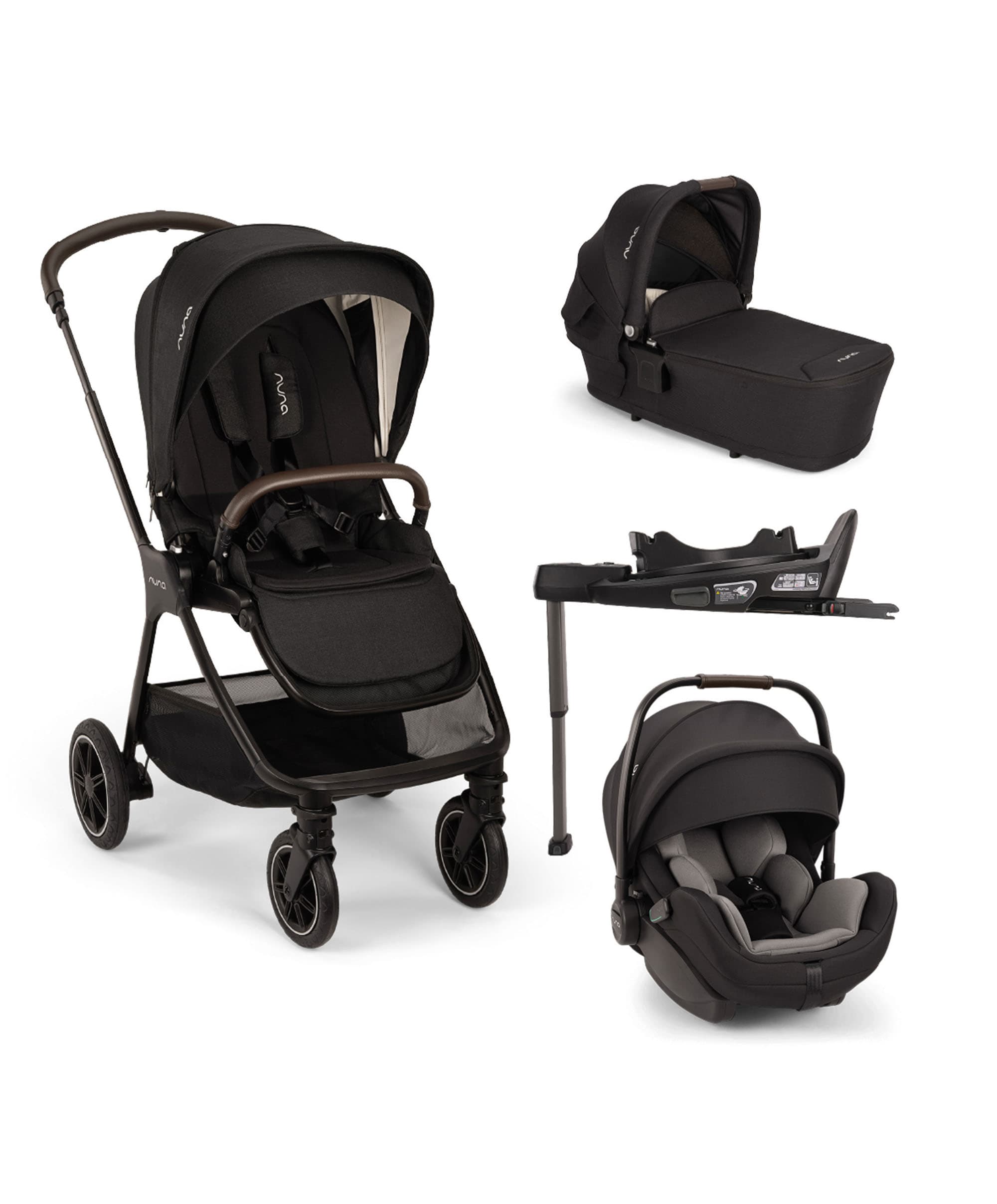 Nuna TRIV Next Pushchair with Arra Flex Car Seat & Base – Caviar – Mamas & Papas UK