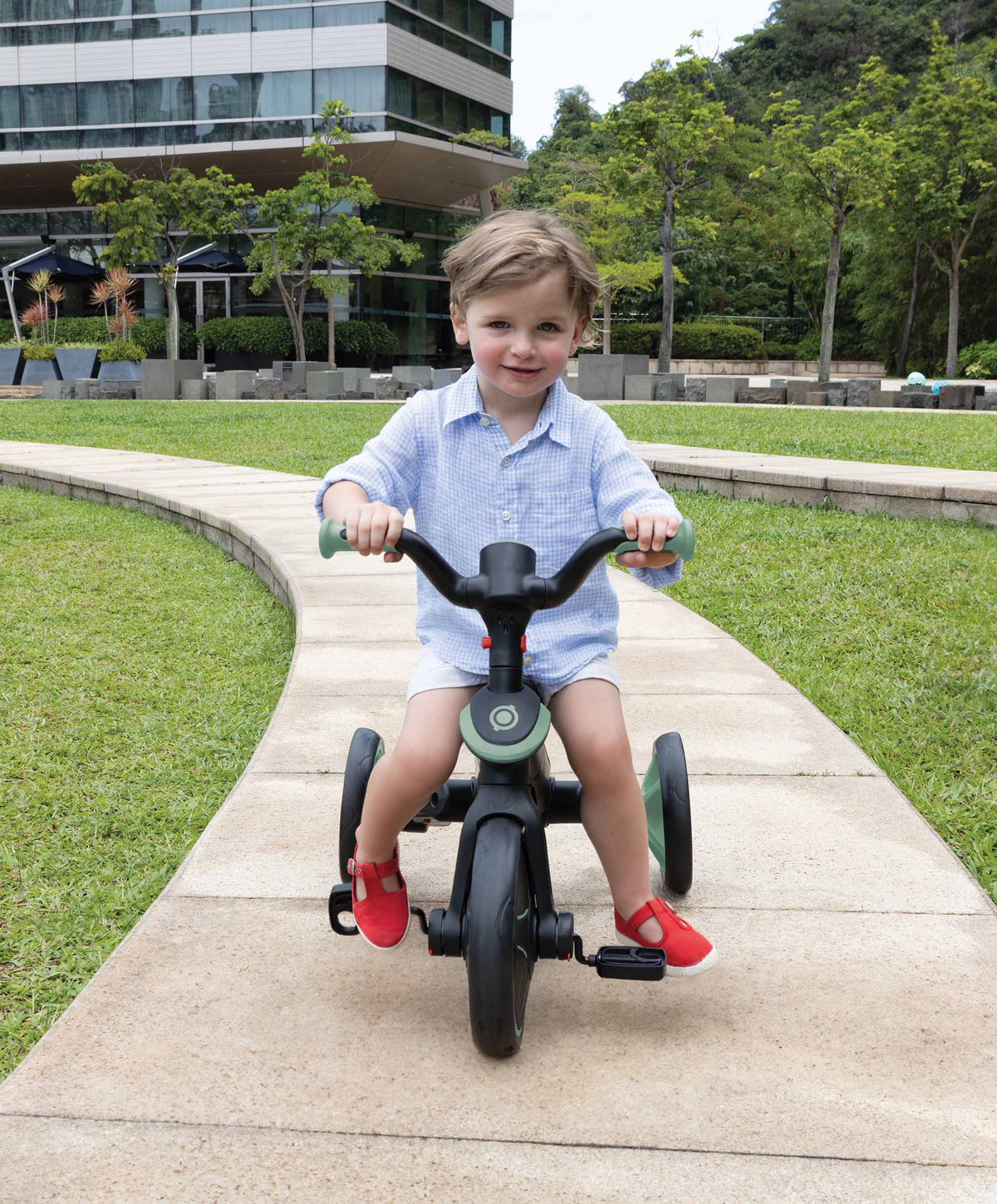 Globber Explorer Foldable 4-in-1 Trike - Olive – Mamas & Papas UK