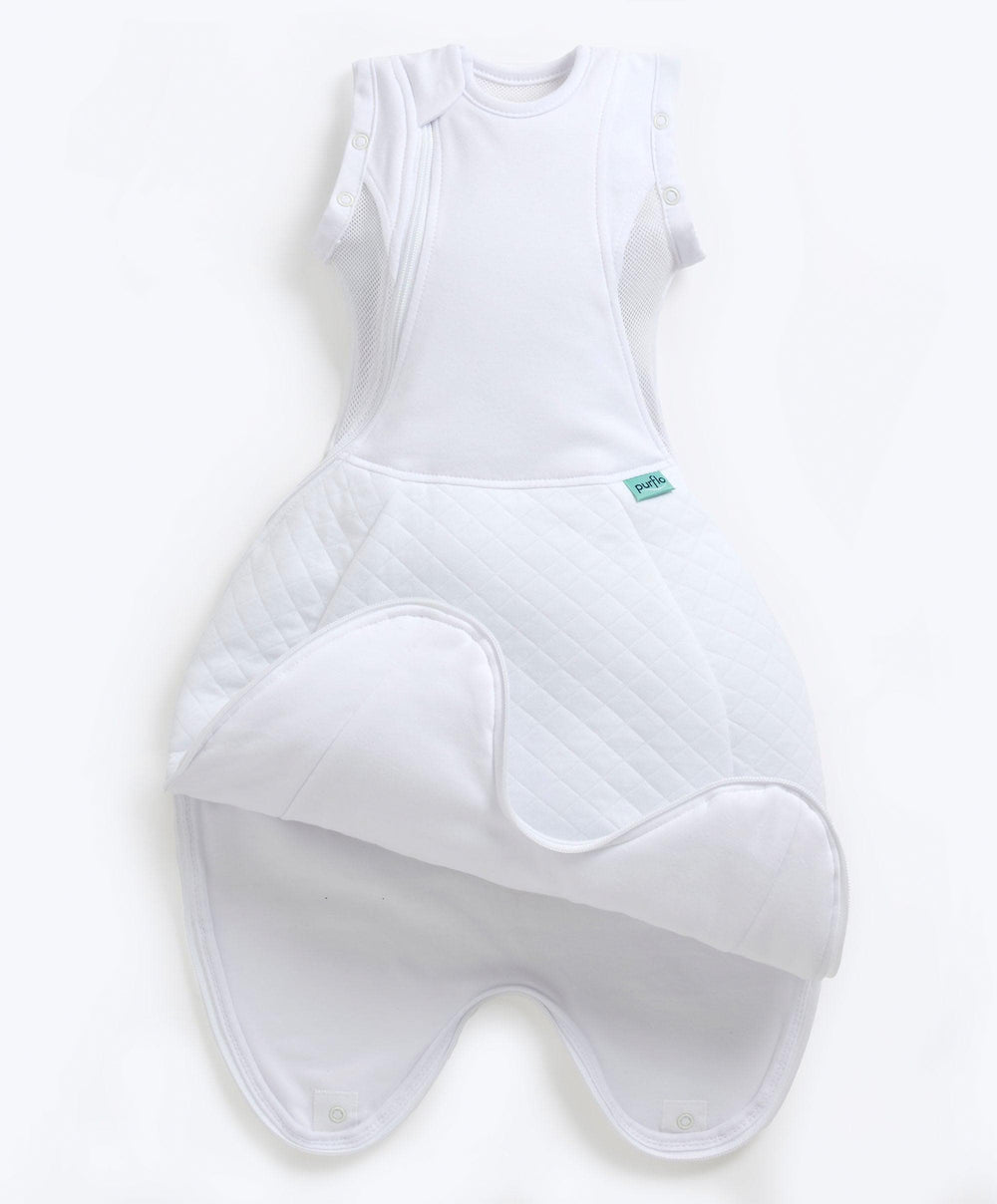 Purflo Swaddle to Sleepbag 0-4 Months Tog) White – Mamas
