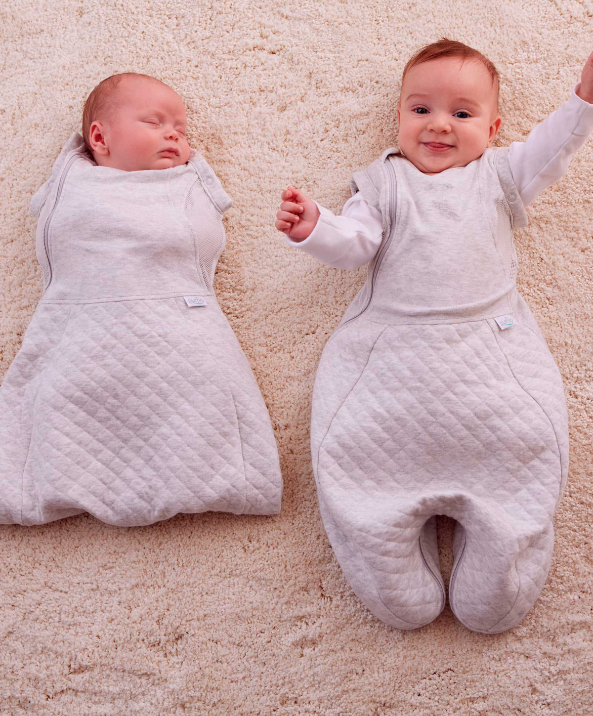 Purflo Swaddle to Sleepbag 2.5 Tog (04m) White Mamas & Papas UK