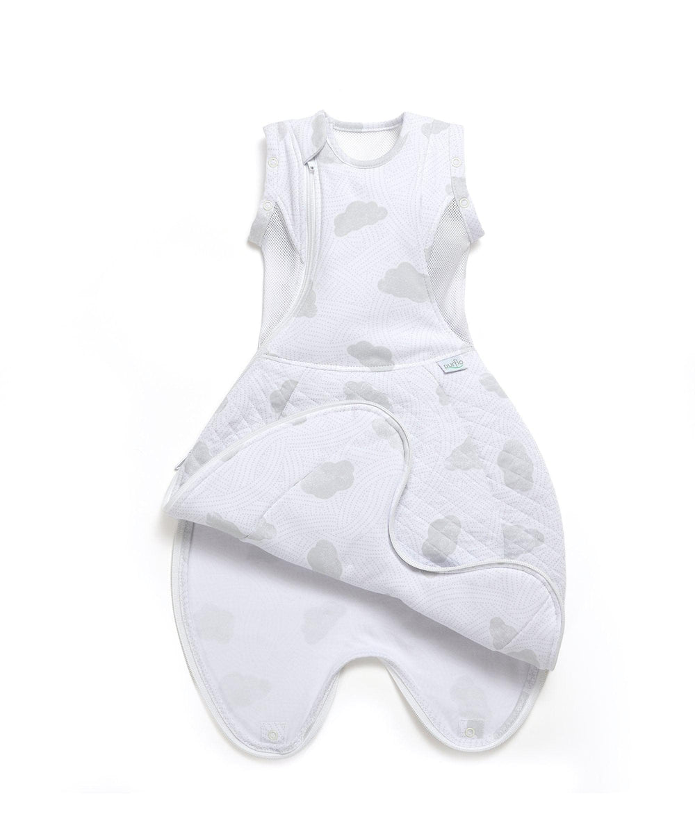 Purflo Purflo Swaddle to Sleep Bag 0-4 Months (2.5 Tog) - Cotton Clouds
