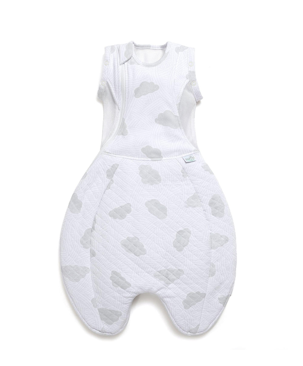 Purflo Purflo Swaddle to Sleep Bag 0-4 Months (2.5 Tog) - Cotton Clouds