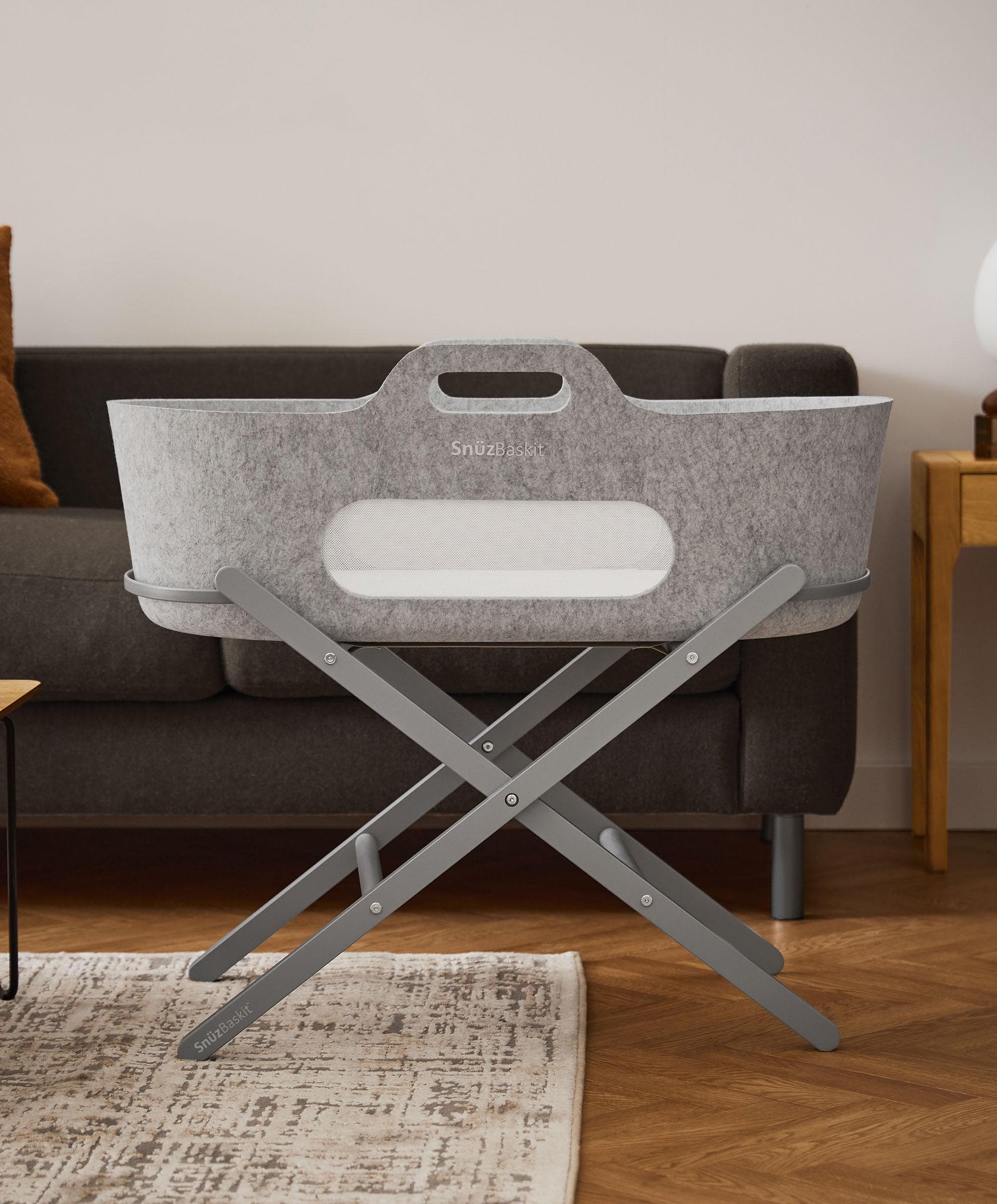 SnuzBaskit Moses Basket & Stand Light Grey Dove