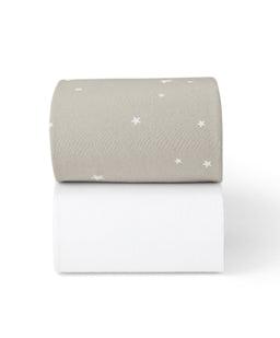 Snuz Snüz Twin Pack Cot & Cotbed Sheets - Grey Star